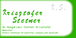 krisztofer stetner business card